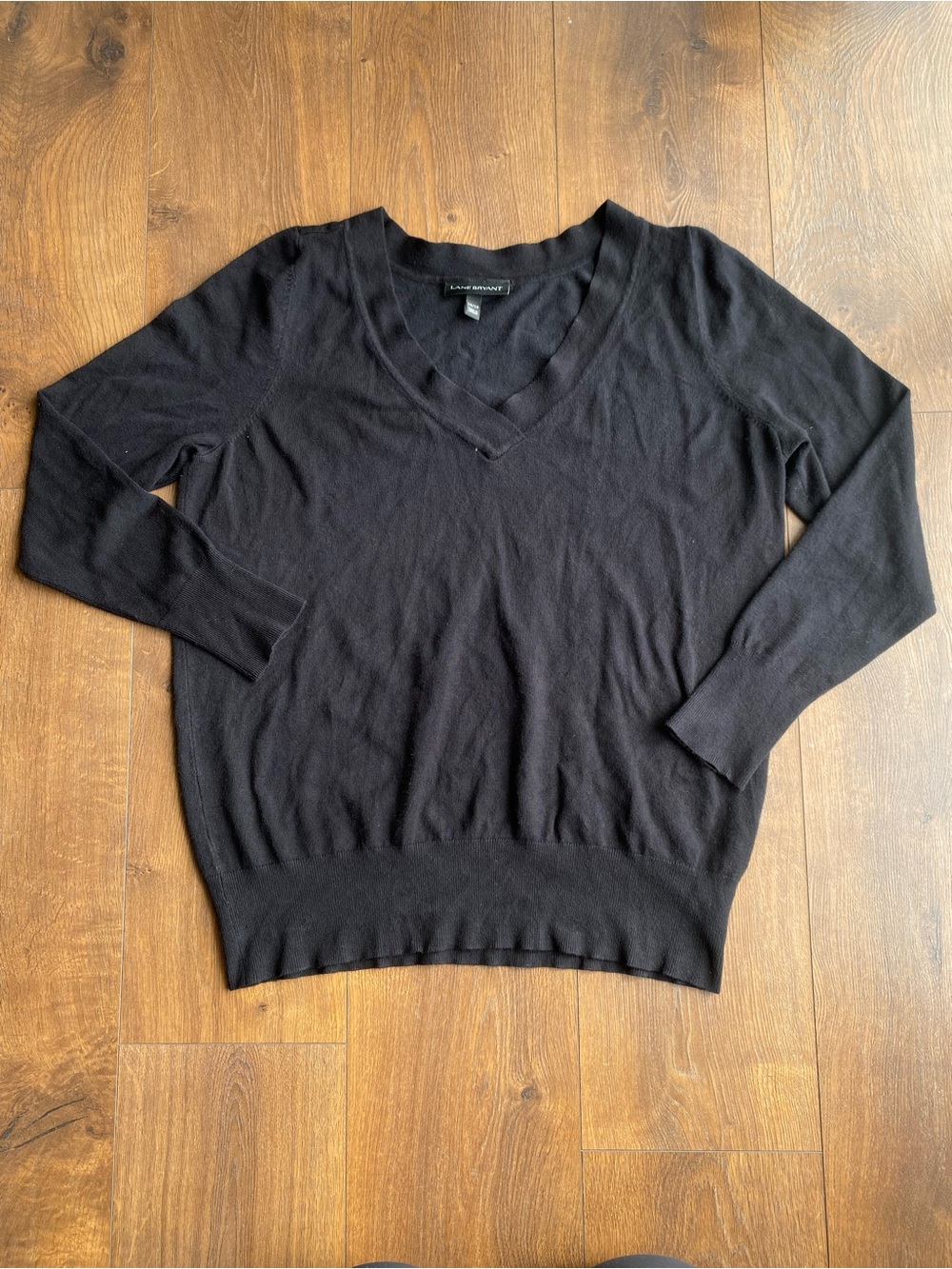 Lane Bryant Black V-Neck Lightweight Women's Sweater